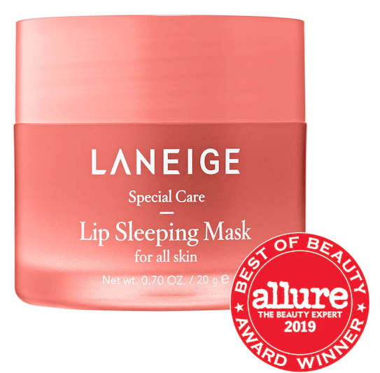 Laneige lip sleeping mask to help dry lips at night and wake up without any chapping!