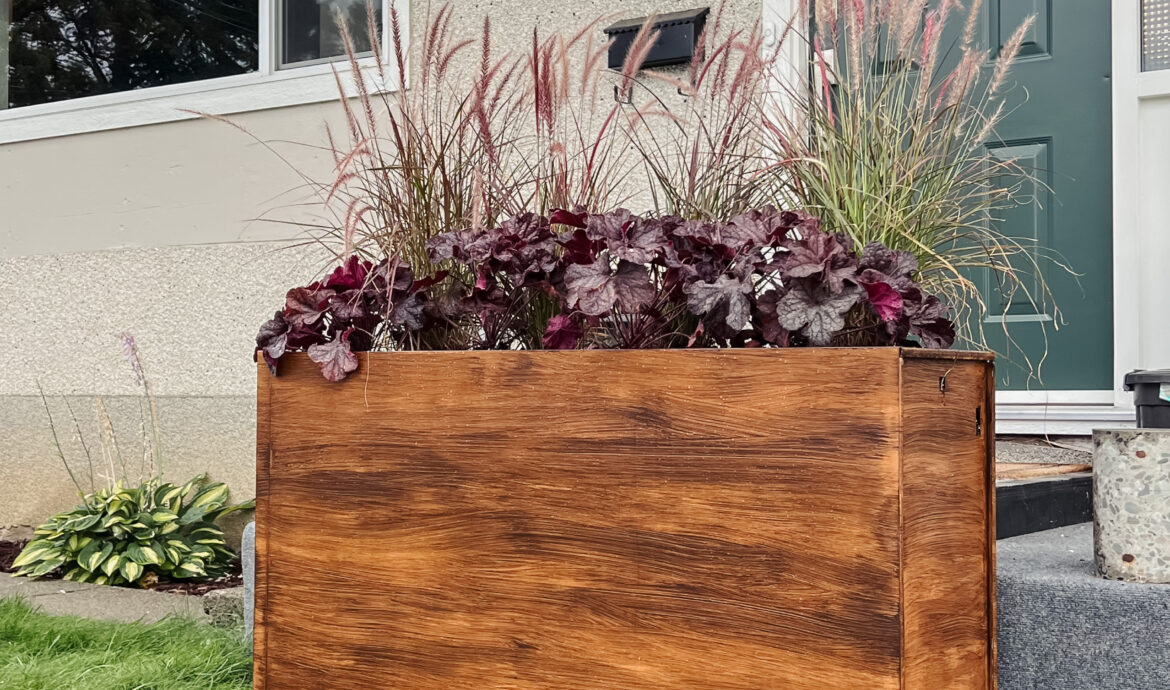 HOW TO: FAUX WOOD FILING CABINET PLANTER