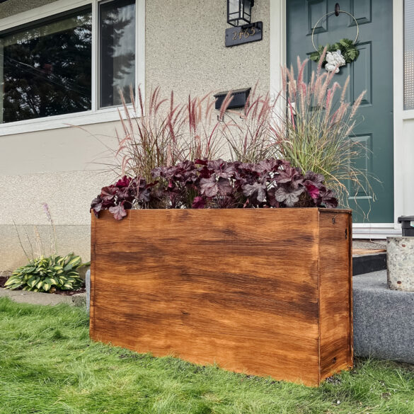 faux wood filing cabinet planter